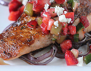 Grilled Salmon with Strawberry Salsa