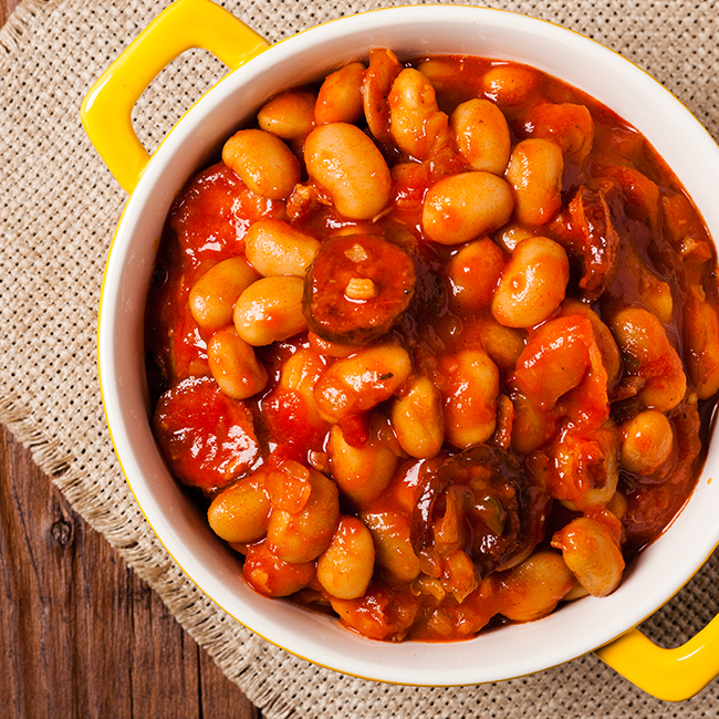 Braised Rancho Gordo Beans and Sausage