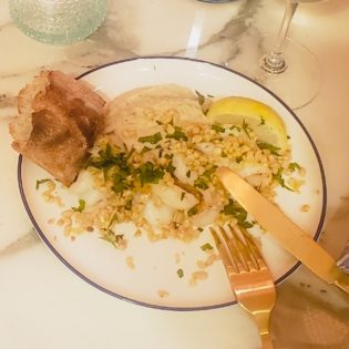 Shrimp Gremolata with White Bean Puree
